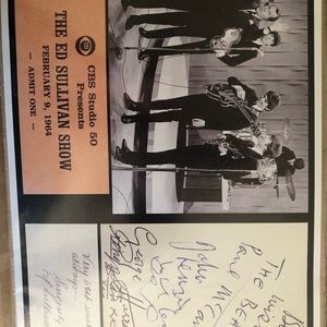 Autographed Beatles from Ed Sullivan show.